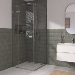 Ben Parret Douchecabine met draaideur incl. antikalk 90x90x210 cm geborsteld grijs