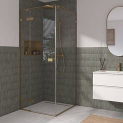 Ben Parret Douchecabine met draaideur incl. antikalk 90x90x210 cm geborsteld messing