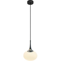 Ben Subra Plafondlamp Ø 17x150 cm Chroom/Opal Glass