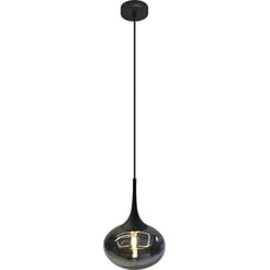 Ben Subra Plafondlamp Ø 17x150 cm Zwart/Smoke Glass