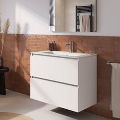 Saniselect Tonale badmeubelset incl. wastafel glans wit 81x51cm super wit glans