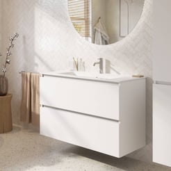 Saniselect Tonale badmeubelset incl. wastafel glans wit 101x46cm super wit glans