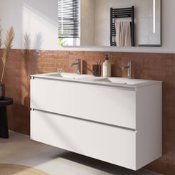 Saniselect Tonale badmeubelset incl. wastafel glans wit 121x46cm super wit glans