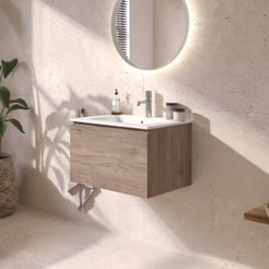 Ben Tendenza badmeubel incl. keramische wastafel glans 62,7x46cm congo bruin