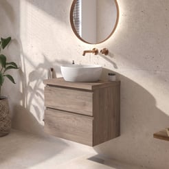 Ben Tendenza badmeubel incl. glans witte waskom 61x46x77,8cm congo bruin