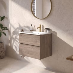 Ben Tendenza badmeubel incl. mat witte keramische wastafel 62,7x46x61,5cm congo bruin