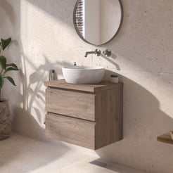 Ben Tendenza badmeubel incl. glans witte waskom 61x46x67,8cm congo bruin