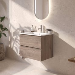 Ben Tendenza badmeubel incl. glans witte keramische wastafel 62,7x46x51,5cm congo bruin