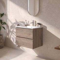 Ben Tendenza badmeubel incl. mat witte keramische wastafel 62,7x46x51,5cm congo bruin