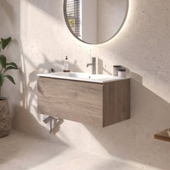 Ben Tendenza badmeubel incl. keramische wastafel glans 82,7x46cm congo bruin