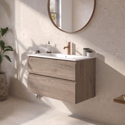 Ben Tendenza badmeubel incl. mat witte keramische wastafel 82,7x46x61,5cm congo bruin
