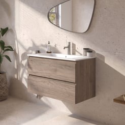 Ben Tendenza badmeubel incl. mat witte keramische wastafel 82,7x46x51,5cm congo bruin