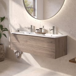 Ben Tendenza badmeubel incl. keramische wastafel glans 122,7x46cm congo bruin
