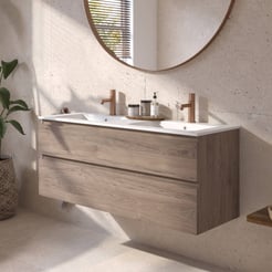 Ben Tendenza badmeubel incl. mat witte keramische wastafel 122,7x46x61,5cm congo bruin