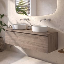 Ben Tendenza badmeubel incl. mineraalmarmeren waskommen 141x46cm congo bruin