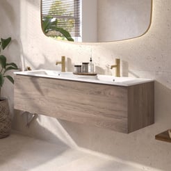 Ben Tendenza badmeubel incl. keramische wastafel glans 142,7x46cm congo bruin
