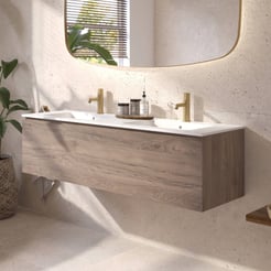 Ben Tendenza badmeubel incl. keramische wastafel mat 142,7x46cm congo bruin