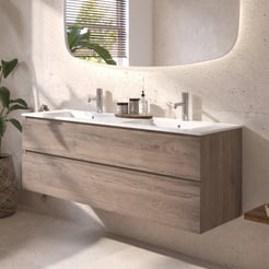 Ben Tendenza badmeubel incl. glans witte keramische wastafel 142,7x46x61,5cm congo bruin