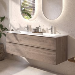 Ben Tendenza badmeubel incl. mat witte keramische wastafel 142,7x46x61,5cm congo bruin