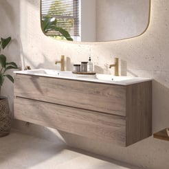 Ben Tendenza badmeubel incl. mat witte keramische wastafel 142,7x46x51,5cm congo bruin
