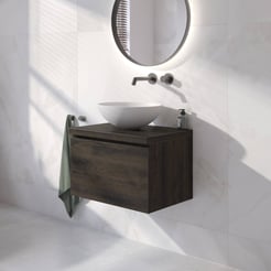 Ben Tendenza badmeubel incl. mineraalmarmeren waskom 61x46cm coal oak