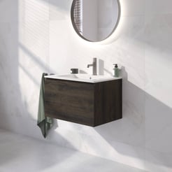 Ben Tendenza badmeubel incl. keramische wastafel glans 62,7x46cm coal oak
