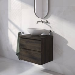 Ben Tendenza badmeubel incl. mineraalmarmeren waskom 61x46x78,8cm coal oak