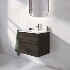 Ben Tendenza badmeubel incl. mat witte keramische wastafel 62,7x46x61,5cm coal oak