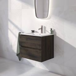 Ben Tendenza badmeubel incl. glans witte keramische wastafel 62,7x46x51,5cm coal oak