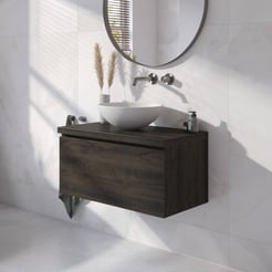 Ben Tendenza badmeubel incl. mineraalmarmeren waskom 81x46cm coal oak