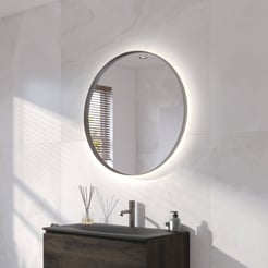 Ben Mimas Spiegel Ø 80 cm Geborsteld Metal Black