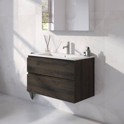 Ben Tendenza badmeubel incl. glans witte keramische wastafel 82,7x46x61,5cm coal oak