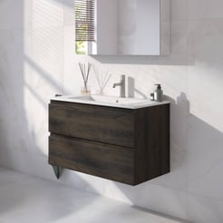 Ben Tendenza badmeubel incl. glans witte keramische wastafel 82,7x46x51,5cm coal oak