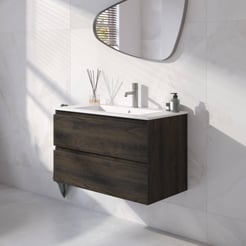 Ben Tendenza badmeubel incl. mat witte keramische wastafel 82,7x46x51,5cm coal oak