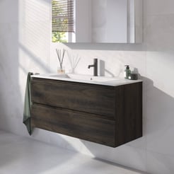 Ben Tendenza badmeubel incl. glans witte keramische wastafel 102,7x46x51,5cm coal oak