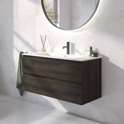 Ben Tendenza badmeubel incl. mat witte keramische wastafel 102,7x46x51,5cm coal oak