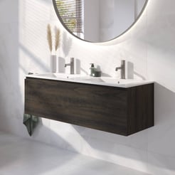 Ben Tendenza badmeubel incl. keramische wastafel glans 122,7x46cm coal oak