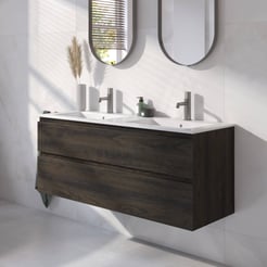 Ben Tendenza badmeubel incl. glans witte keramische wastafel 122,7x46x61,5cm coal oak