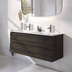Ben Tendenza badmeubel incl. glans witte keramische wastafel 122,7x46x51,5cm coal oak