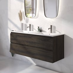 Ben Tendenza badmeubel incl. mat witte keramische wastafel 122,7x46x51,5cm coal oak