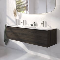 Ben Tendenza badmeubel incl. keramische wastafel mat 142,7x46cm coal oak