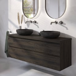 Ben Tendenza badmeubel incl. hardstenen zwarte waskom 141x46x75,8cm coal oak