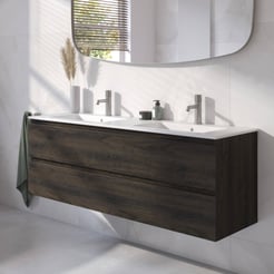 Ben Tendenza badmeubel incl. mat witte keramische wastafel 142,7x46x51,5cm coal oak