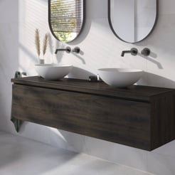 Ben Tendenza badmeubel incl. mineraalmarmeren waskommen 161x46cm coal oak
