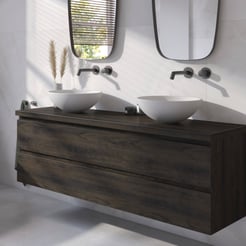 Ben Tendenza badmeubel incl. mineraalmarmeren waskom 161x46x68,8cm coal oak