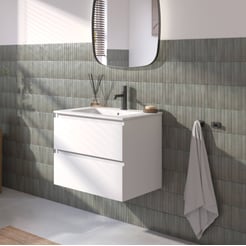 Ben Tendenza badmeubel incl. glans witte keramische wastafel 62,7x46x51,5cm glans wit