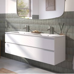 Ben Tendenza badmeubel incl. glans witte keramische wastafel 142,7x46x61,5cm glans wit