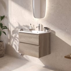 Ben Tendenza badmeubel incl. mat witte keramische wastafel 62,7x46x61,5cm nebraska eiken