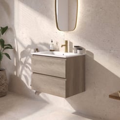 Ben Tendenza badmeubel incl. glans witte keramische wastafel 62,7x46x51,5cm nebraska eiken