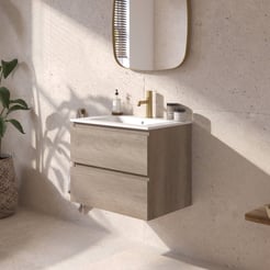 Ben Tendenza badmeubel incl. mat witte keramische wastafel 62,7x46x51,5cm nebraska eiken